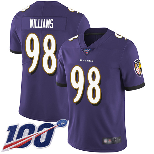 Baltimore Ravens Limited Purple Men Brandon Williams Home Jersey NFL Football #98 100th Season Vapor Untouchable